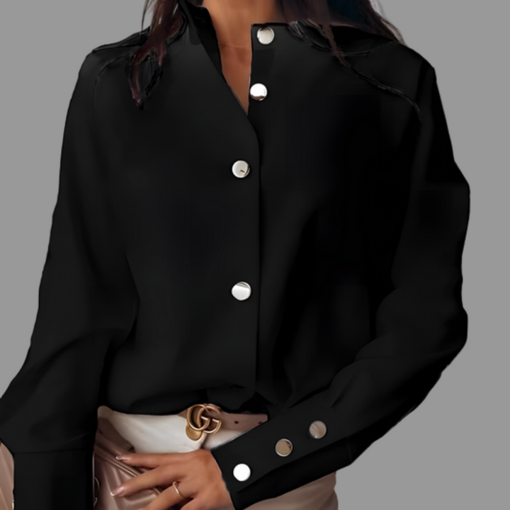 Women’s Button Down Puffer Shirt – Casual Everyday Layer