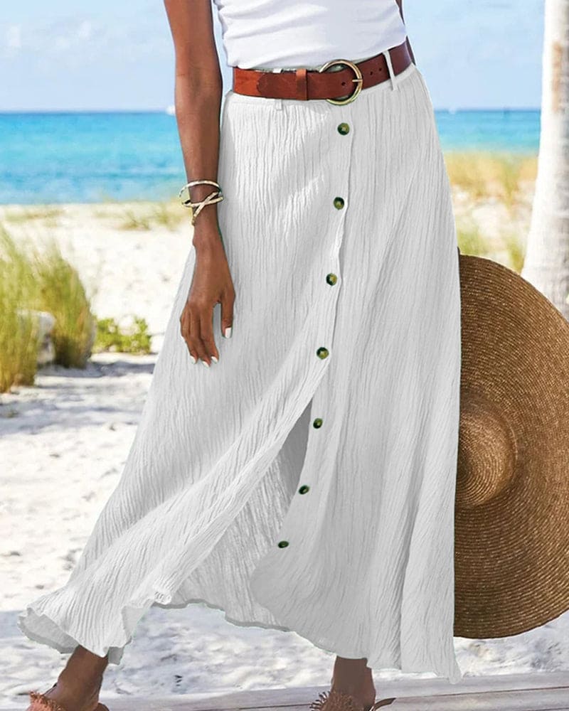 Long Monochrome Skirt for Women Graceful Simplicity with All-Day Comfort