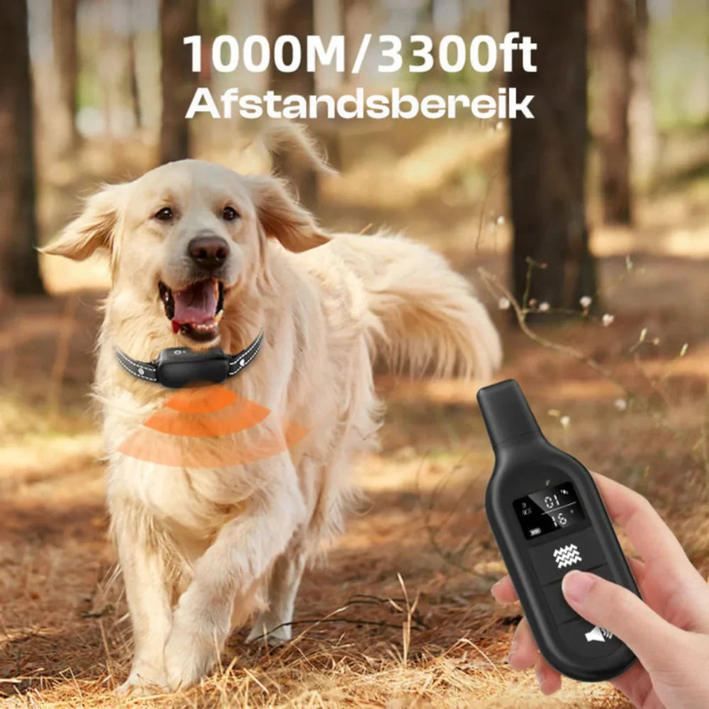 Electric Dog Training Collar with Remote Control, Waterproof, 16 Adjustable Shock Levels, 1000m Range, Beep & Vibration Modes-3