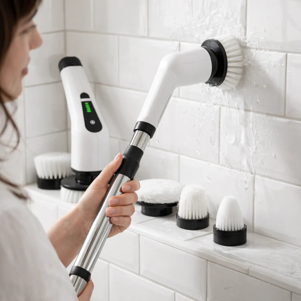 Cordless Cleaning Brush with Adjustable Heads