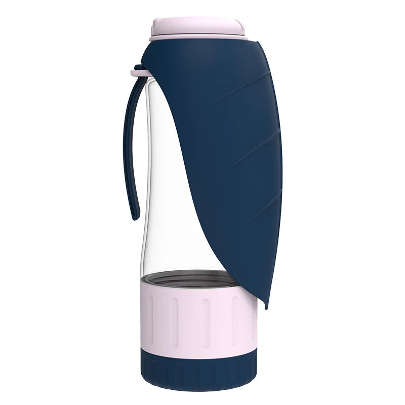 Portable Water &amp; Food Bottle for Dogs with 2-in-1 Design