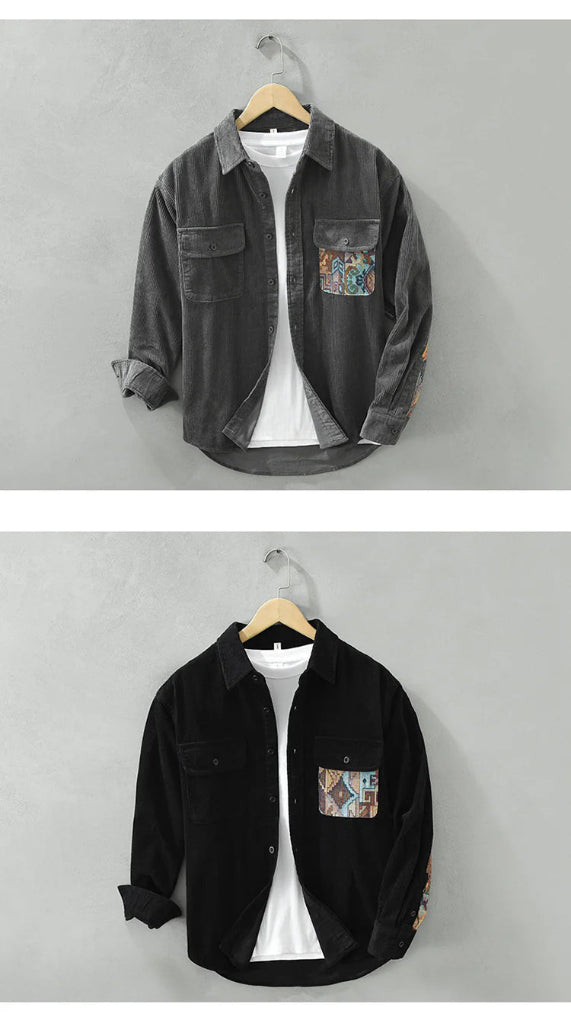 Men's Vintage Long Sleeved Shirt  Classic Style with Timeless Appeal