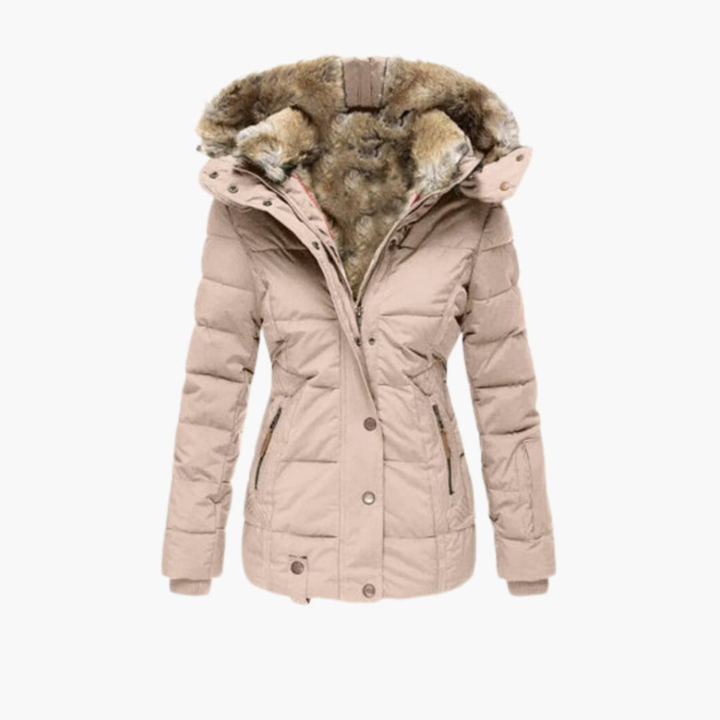 Women’s Jacket with Embossed Surface and Closures
