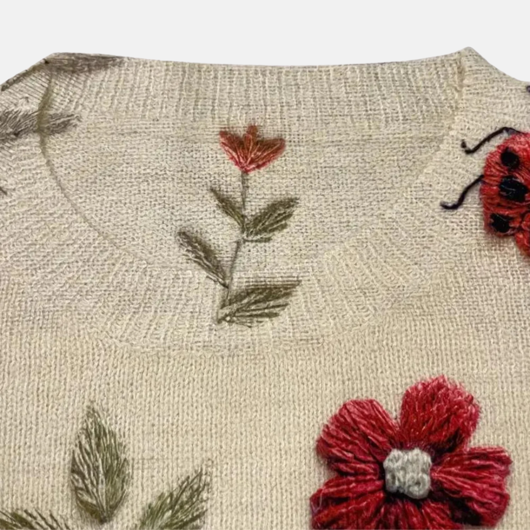3D Flower Knit Sweater