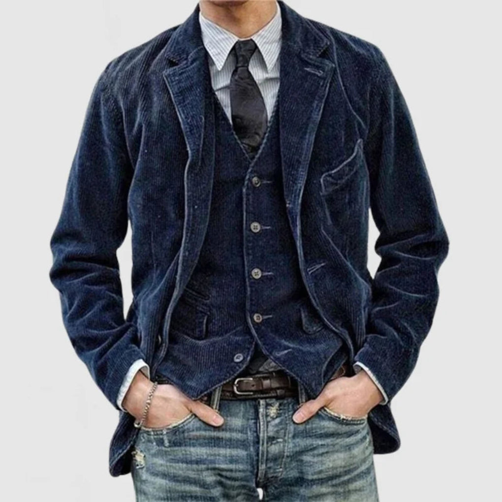 Stylish Vintage Blazer and Vest Set