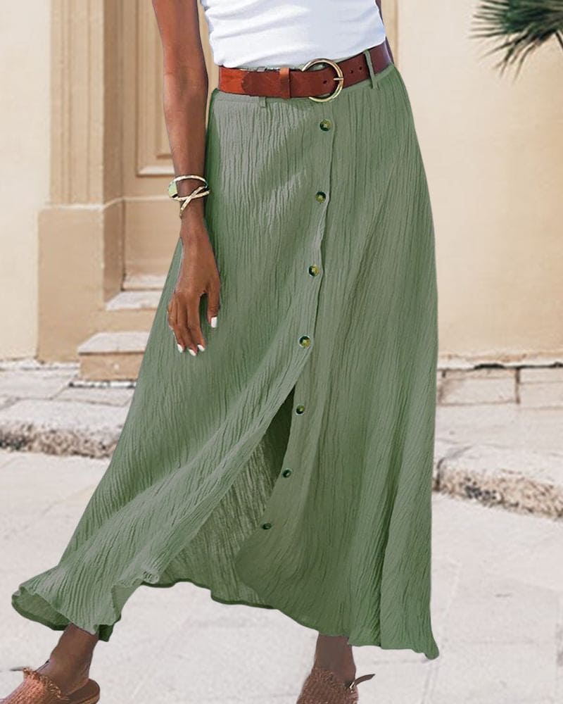 Long Monochrome Skirt for Women Graceful Simplicity with All-Day Comfort