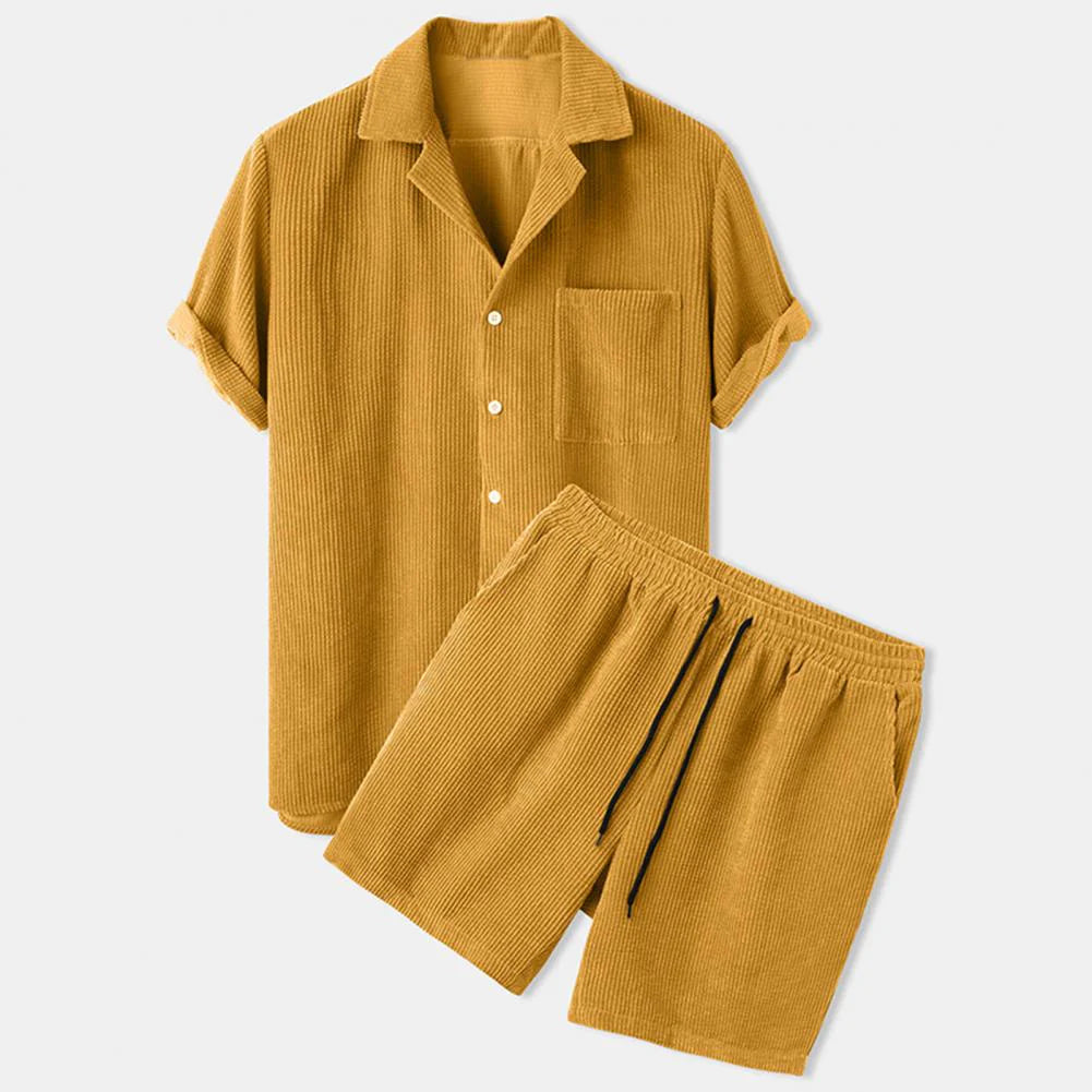 BreezeSet – Men's Corduroy Shorts Set