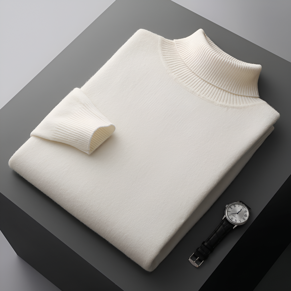 High-Quality Men’s Fine Wool-like Turtleneck Sweater