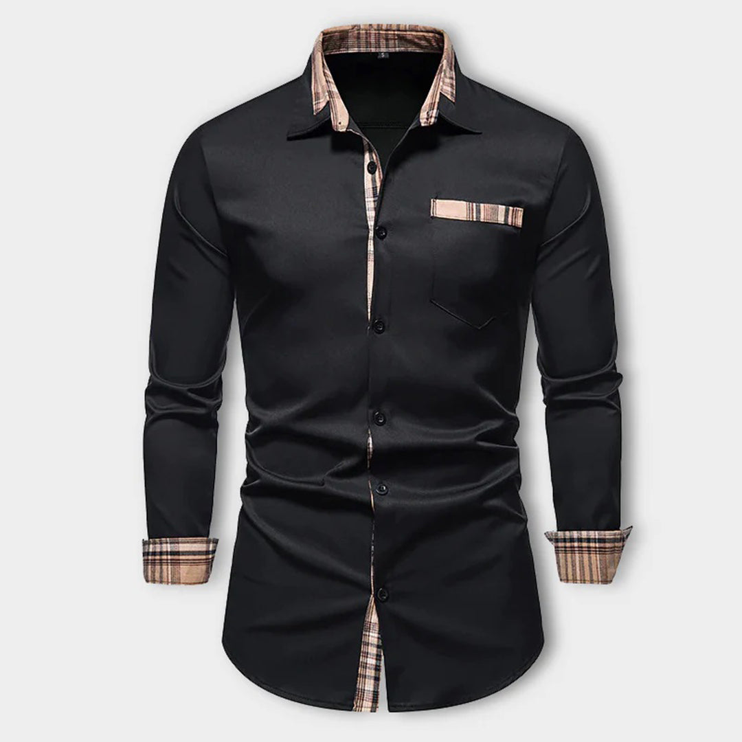 Refined Plaid Detail Shirt