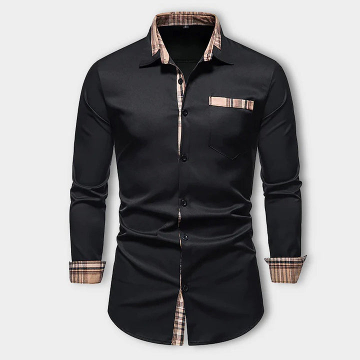Refined Plaid Detail Shirt