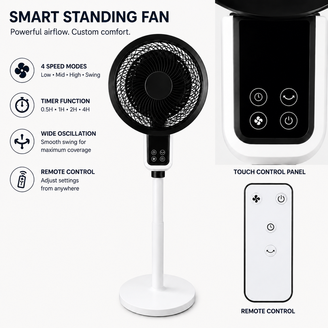 Design Adjustable pedestal fan with 3D oscillation