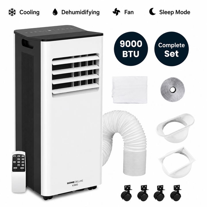 KIMO 9000 BTU Portable Air Conditioner – White/Black