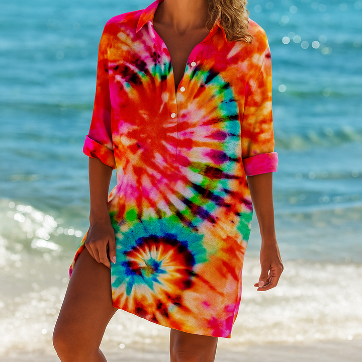 Women's Boho Flowy Lightweight Fabric Short Dress