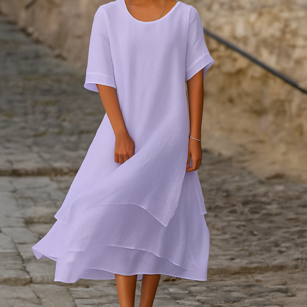 Chic Block Slit Dress Effortless Modern Elegance