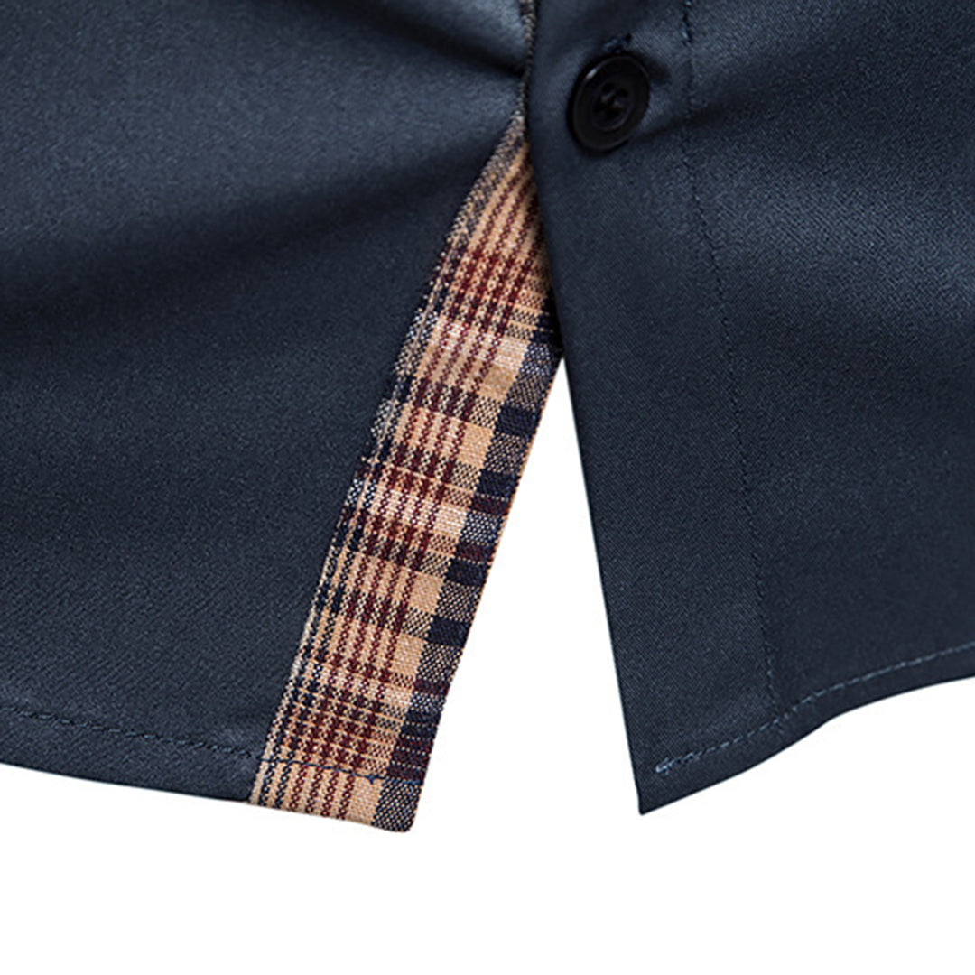 Refined Plaid Detail Shirt