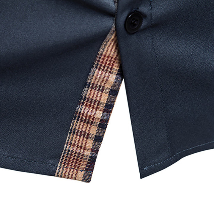 Refined Plaid Detail Shirt