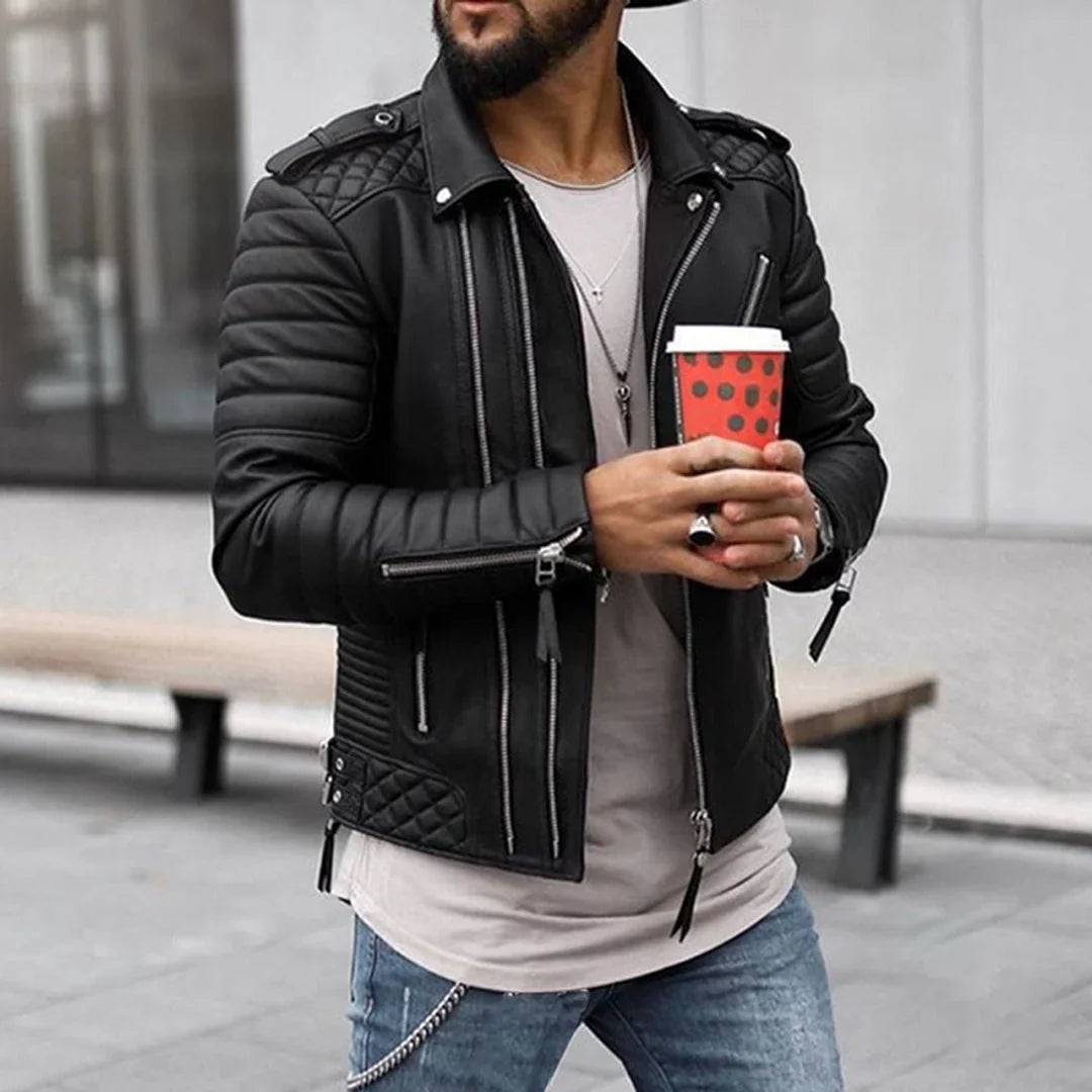 Timeless and Robust Men's Leather Jacket