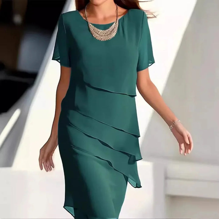 Luxe Chiffon Midi Dress for Women