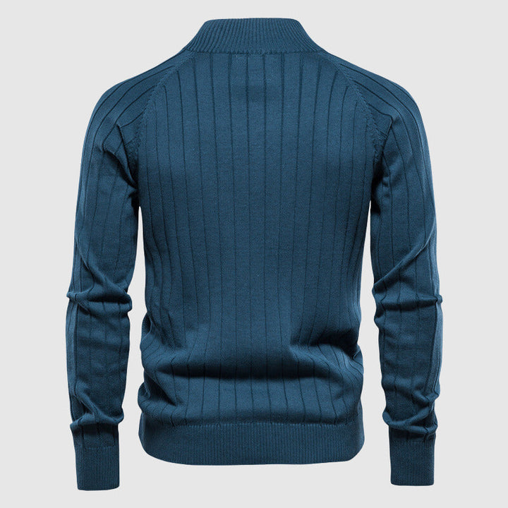 Zyan – Men's Full Zip Cardigan Sweater in Cotton