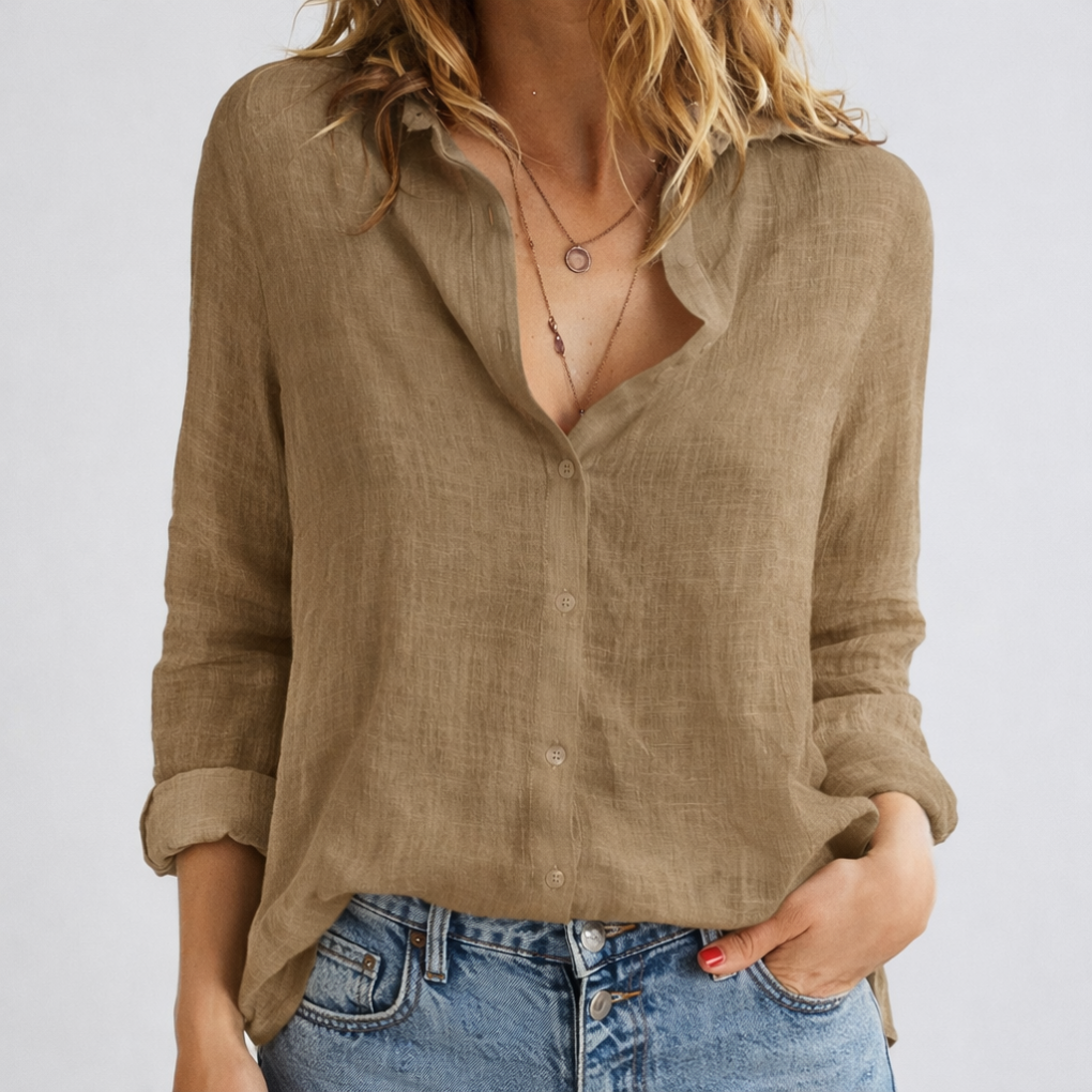 Linen Blend Women's Blouse