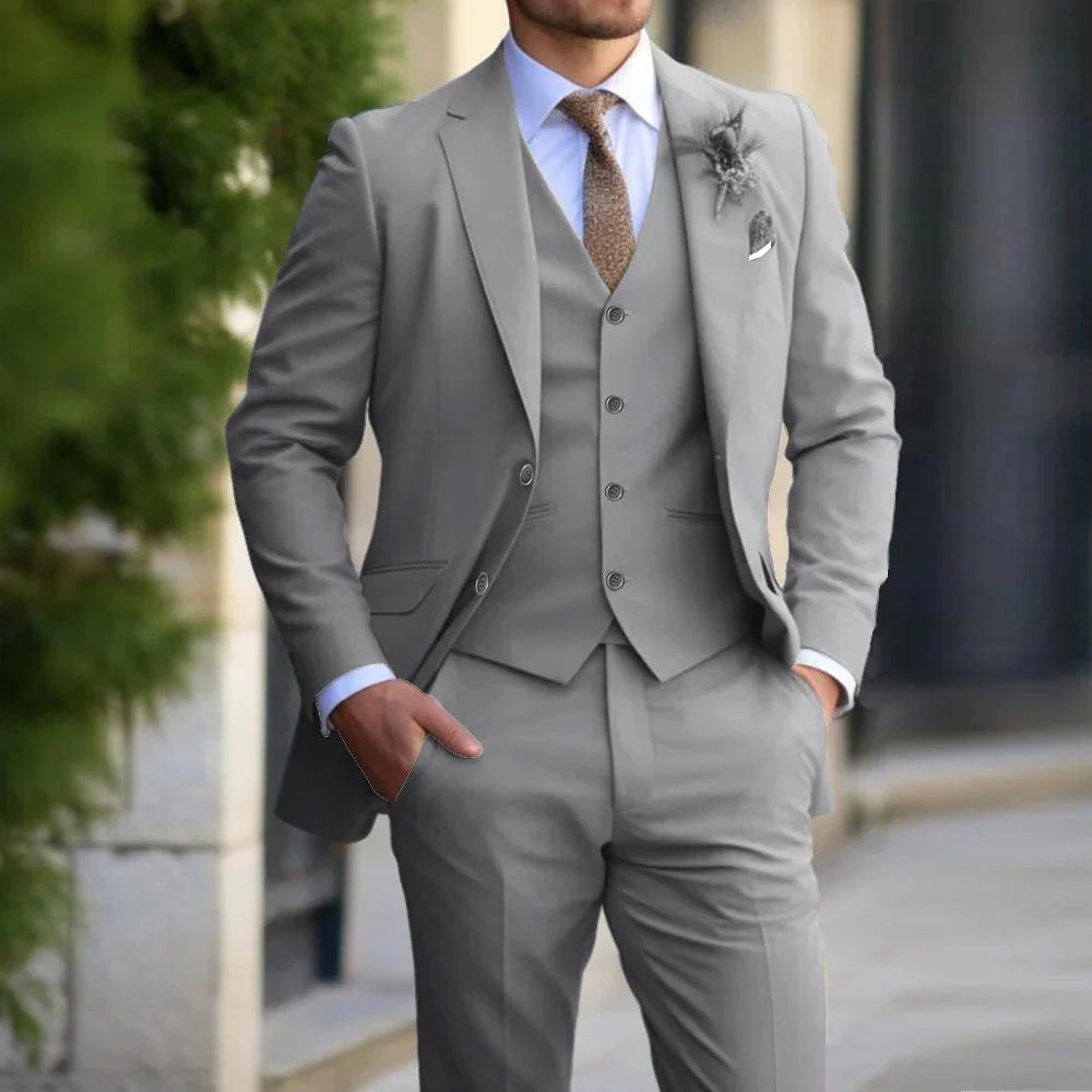 Brecken Elegant 3-Piece Suit for Men – Timeless Sophistication for Every Occasion