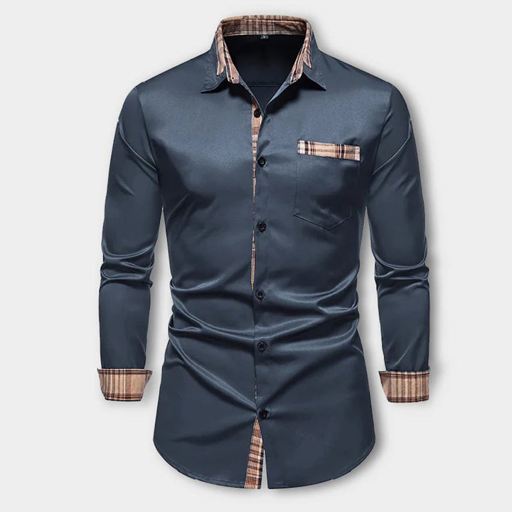 Refined Plaid Detail Shirt