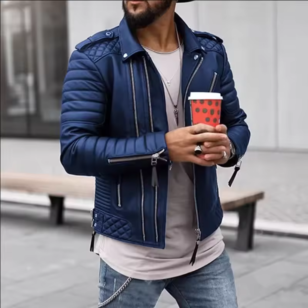 Timeless and Robust Men's Leather Jacket