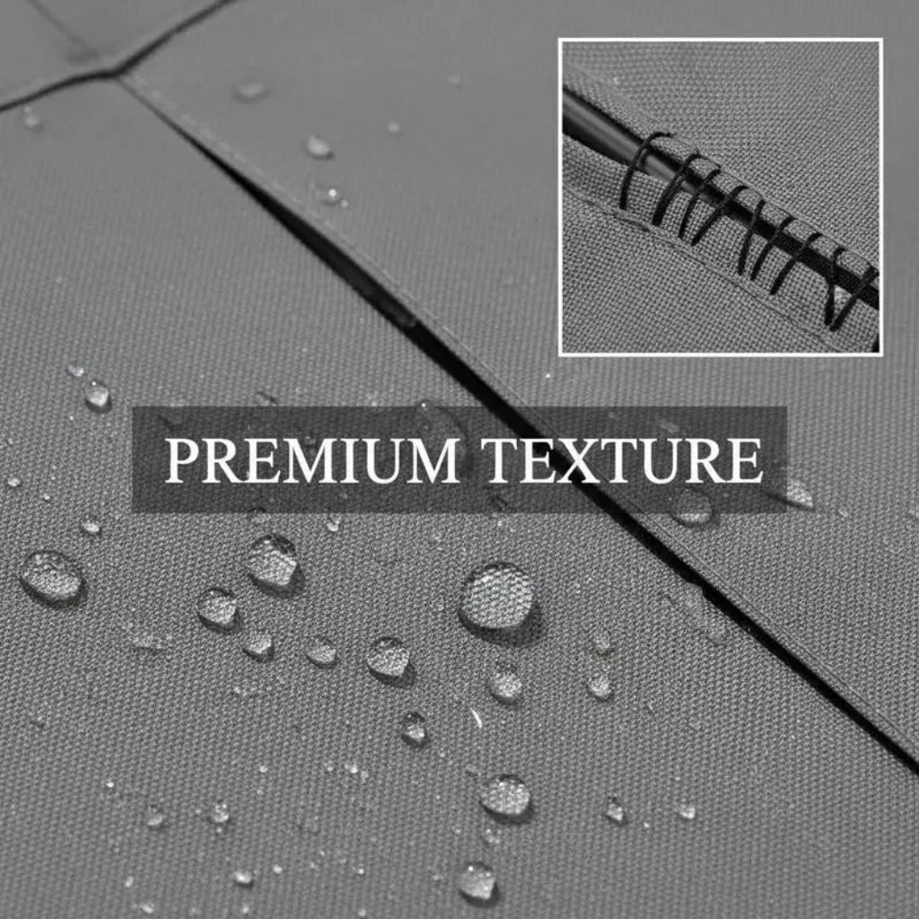 Parasol with hand crank, weatherproof, 2.95 m x 2.95 m x 2.45 m, polyester, steel, black