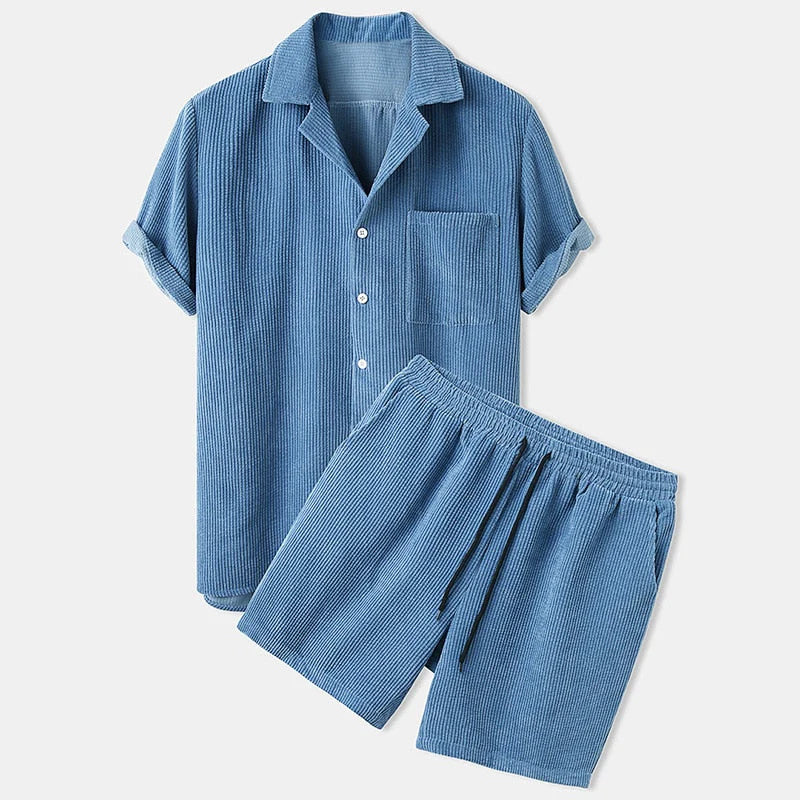 Ribbed Summer Clothing Set for Men  Effortless Style and Comfort for Warm Days