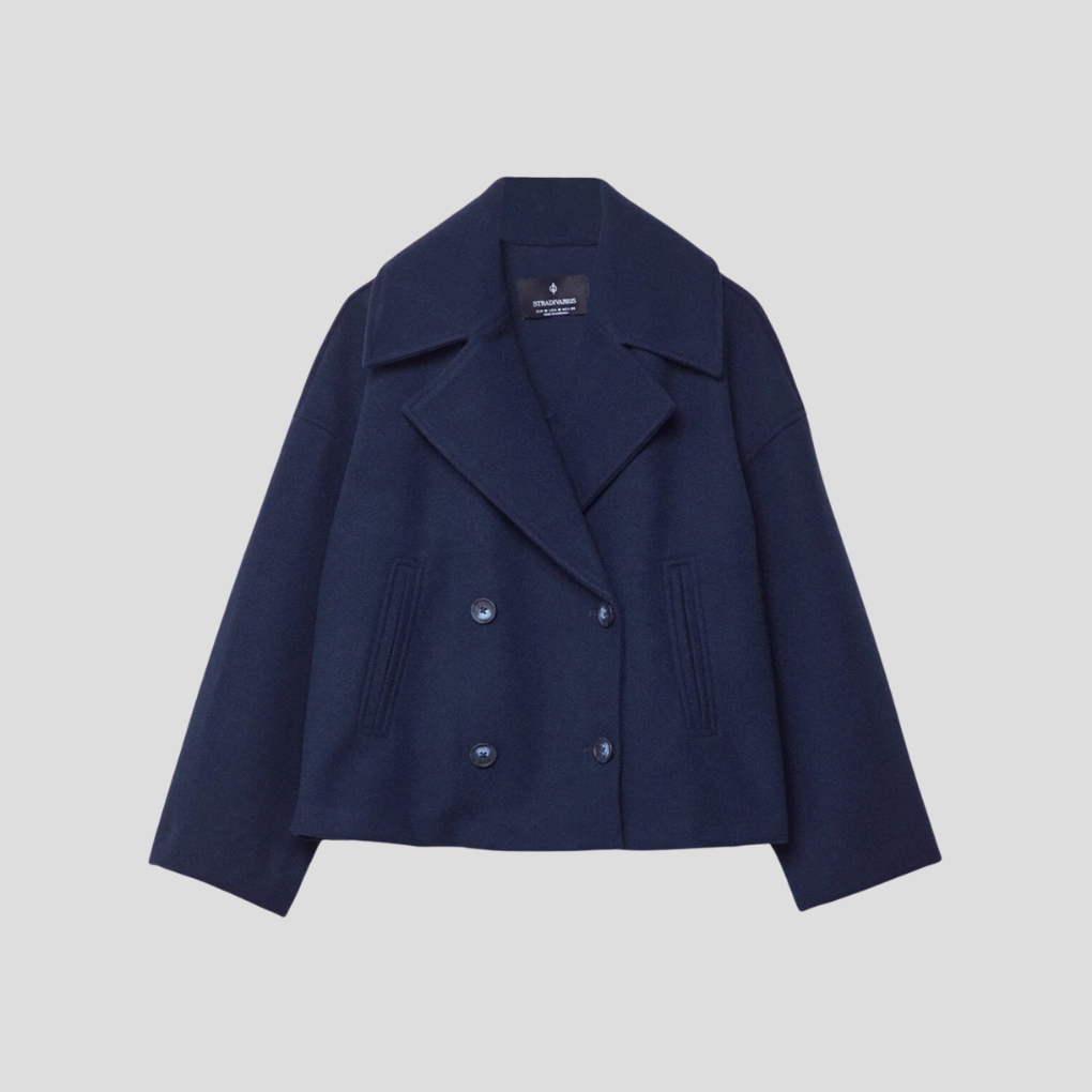 Chic Double-Breasted Short Coat – Elegant & Timeless
