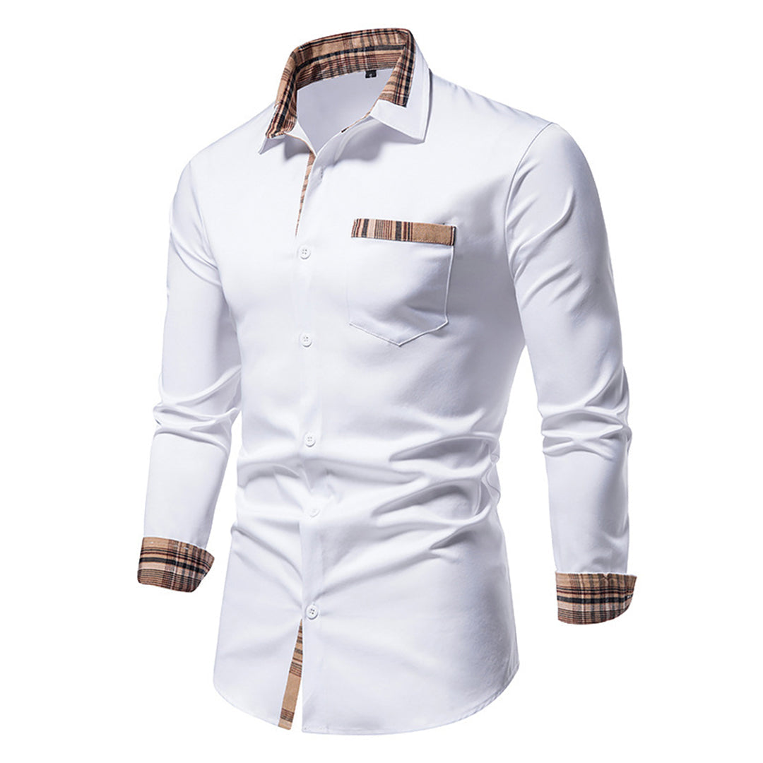 Refined Plaid Detail Shirt