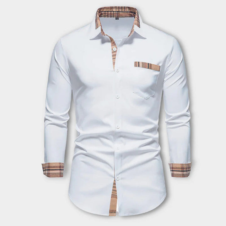 Refined Plaid Detail Shirt