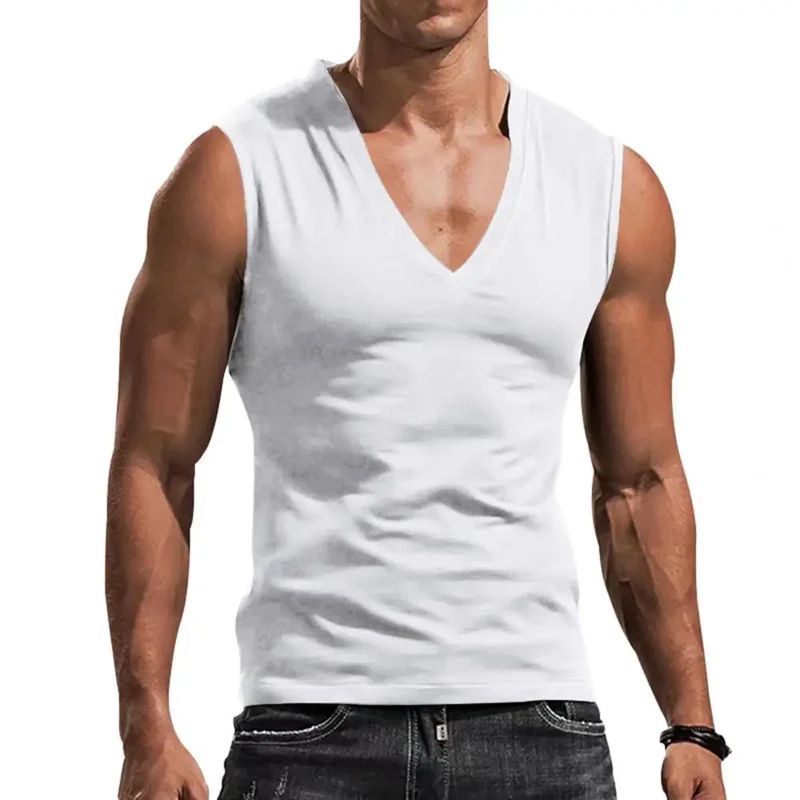 Mouwloos en comfortabel zomershirt voor heren, perfect voor warme dagen.