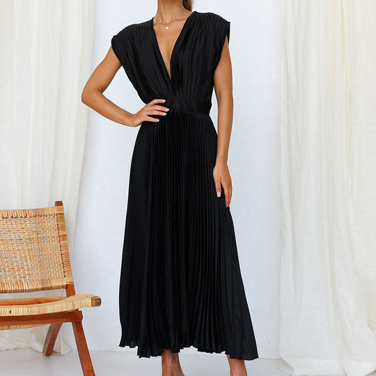 Casimir – Women's Elegant V-Neck Sleeveless Dress | Timeless Sophistication