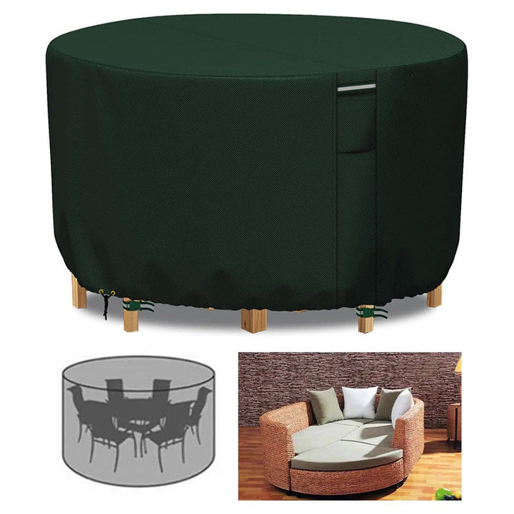 Heavy-Duty Round Outdoor Furniture Cover with Air Vent