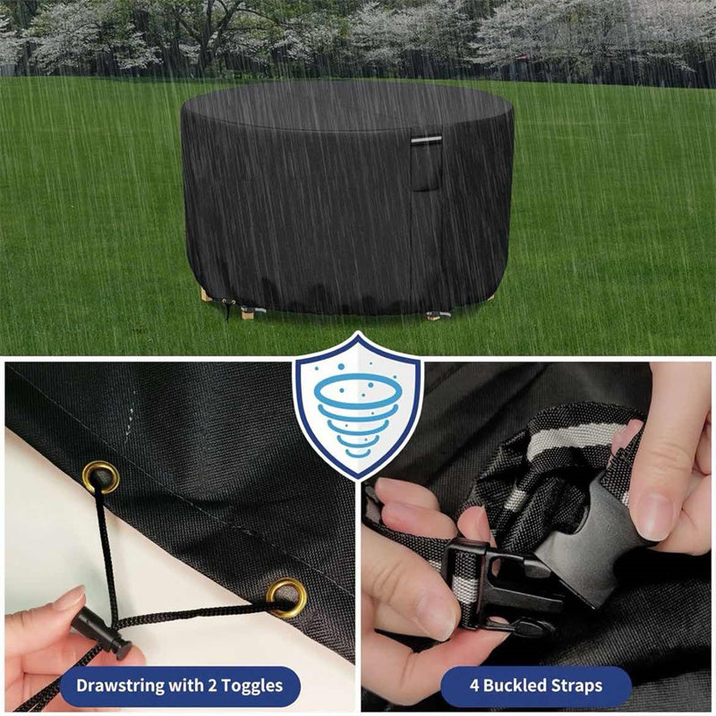 Heavy-Duty Round Outdoor Furniture Cover with Air Vent