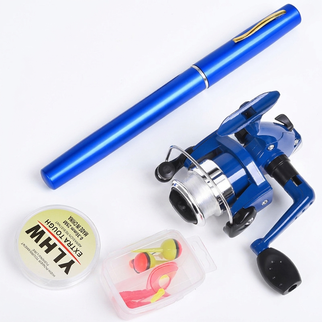 Mini Fishing Rod + Reel, Portable Mini Telescopic Pocket Pen