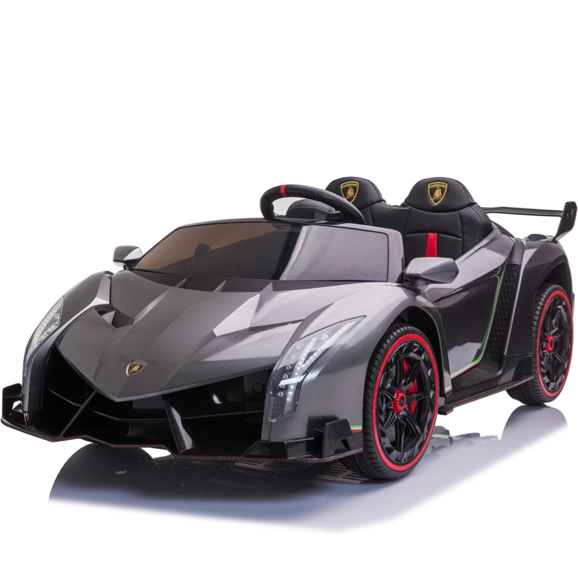 12V 2-Seater Electric Ride-On Car – Metallic Grey