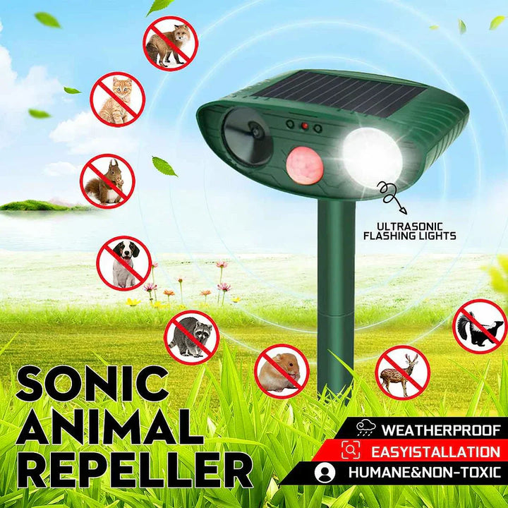 Outdoor Solar-Powered Ultrasonic Deer Repeller for Gardens