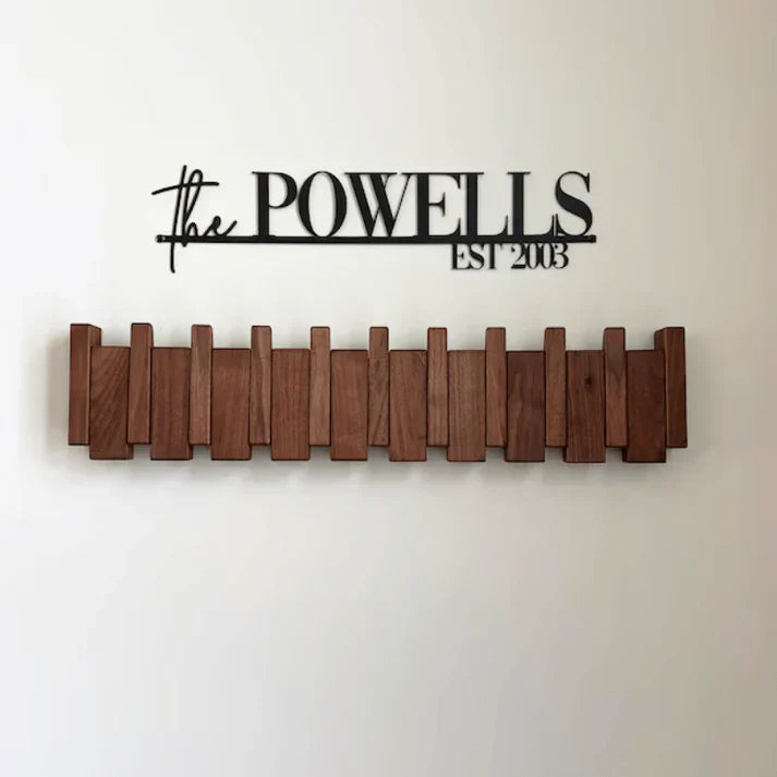 Durable Wooden Wall Coat Rack with Musical Design