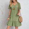 Slimming Retro V-Neck Dress with Tummy Control